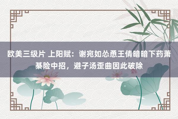 欧美三级片 上阳赋：谢宛如怂恿王倩暗暗下药萧綦险中招，避子汤歪曲因此破除