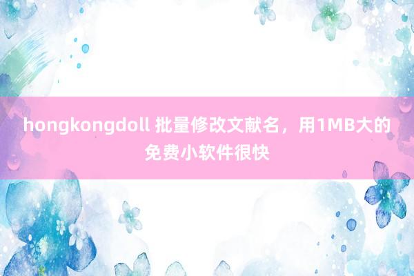 hongkongdoll 批量修改文献名，用1MB大的免费小软件很快