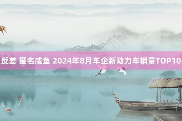 反差 匿名咸鱼 2024年8月车企新动力车销量TOP10