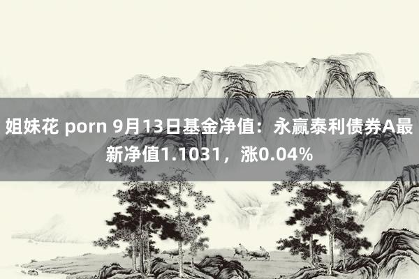 姐妹花 porn 9月13日基金净值：永赢泰利债券A最新净值1.1031，涨0.04%