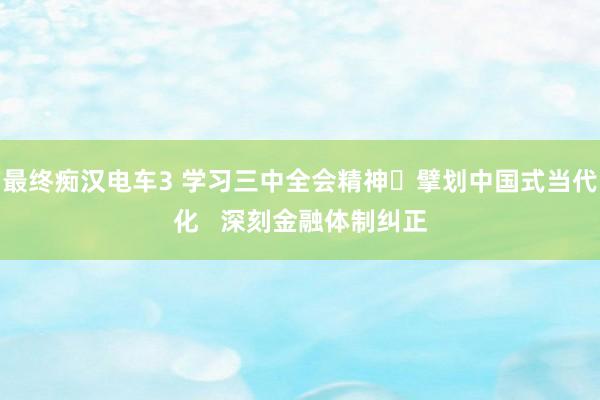 最终痴汉电车3 学习三中全会精神 擘划中国式当代化   深刻金融体制纠正