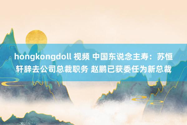 hongkongdoll 视频 中国东说念主寿：苏恒轩辞去公司总裁职务 赵鹏已获委任为新总裁