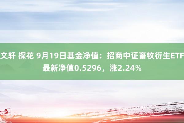 文轩 探花 9月19日基金净值：招商中证畜牧衍生ETF最新净值0.5296，涨2.24%