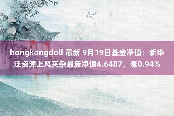 hongkongdoll 最新 9月19日基金净值：新华泛资源上风夹杂最新净值4.6487，涨0.94%