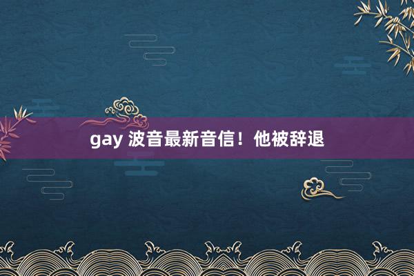 gay 波音最新音信！他被辞退