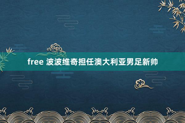 free 波波维奇担任澳大利亚男足新帅