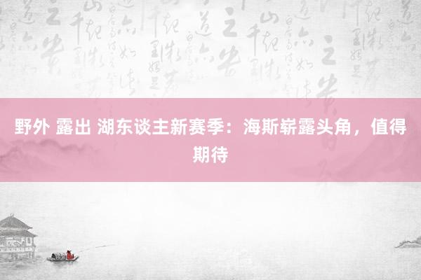 野外 露出 湖东谈主新赛季：海斯崭露头角，值得期待