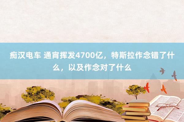 痴汉电车 通宵挥发4700亿，特斯拉作念错了什么，以及作念对了什么