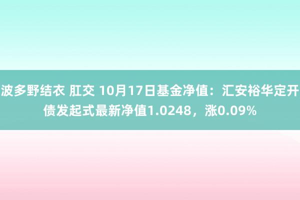 波多野结衣 肛交 10月17日基金净值：汇安裕华定开债发起式最新净值1.0248，涨0.09%