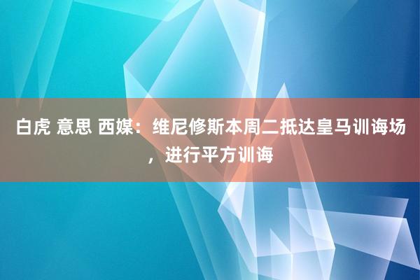 白虎 意思 西媒：维尼修斯本周二抵达皇马训诲场，进行平方训诲