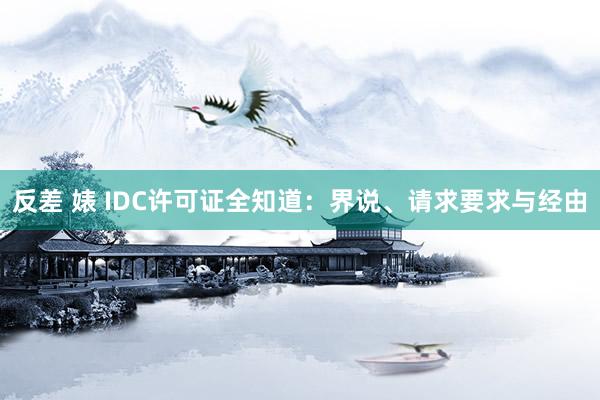 反差 婊 IDC许可证全知道：界说、请求要求与经由