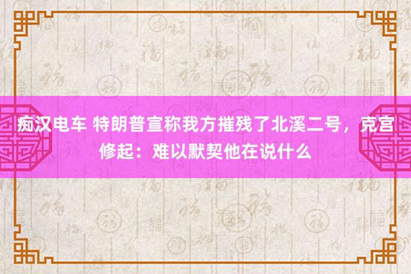 痴汉电车 特朗普宣称我方摧残了北溪二号，克宫修起：难以默契他在说什么