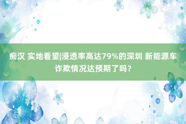 痴汉 实地看望|浸透率高达79%的深圳 新能源车诈欺情况达预期了吗？