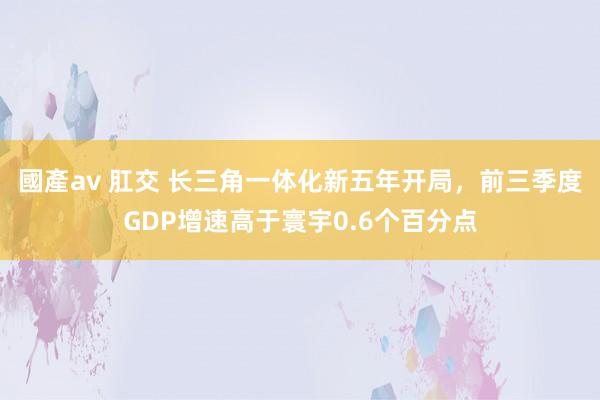 國產av 肛交 长三角一体化新五年开局，前三季度GDP增速高于寰宇0.6个百分点