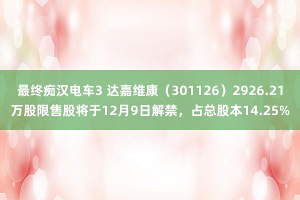 最终痴汉电车3 达嘉维康（301126）2926.21万股限售股将于12月9日解禁，占总股本14.25%