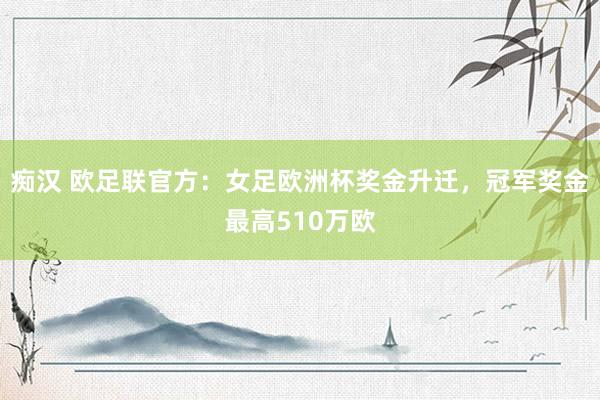 痴汉 欧足联官方：女足欧洲杯奖金升迁，冠军奖金最高510万欧