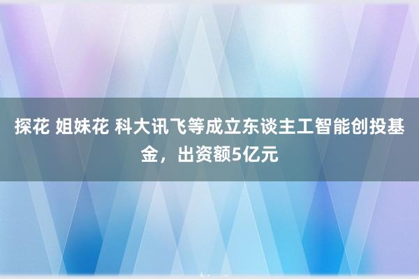 探花 姐妹花 科大讯飞等成立东谈主工智能创投基金，出资额5亿元