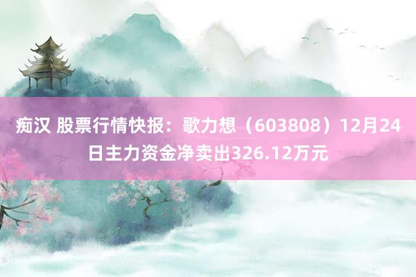 痴汉 股票行情快报：歌力想（603808）12月24日主力资金净卖出326.12万元