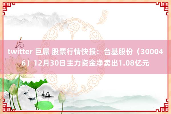 twitter 巨屌 股票行情快报：台基股份（300046）12月30日主力资金净卖出1.08亿元