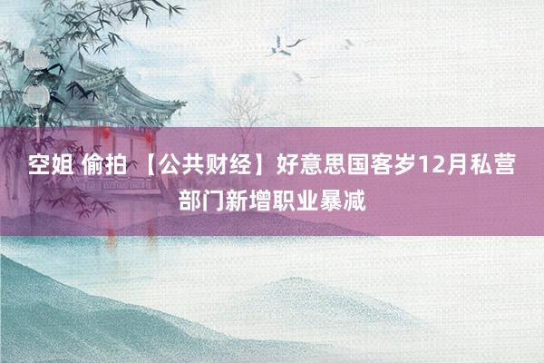 空姐 偷拍 【公共财经】好意思国客岁12月私营部门新增职业暴减