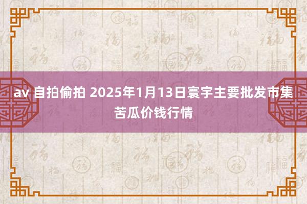 av 自拍偷拍 2025年1月13日寰宇主要批发市集苦瓜价钱行情