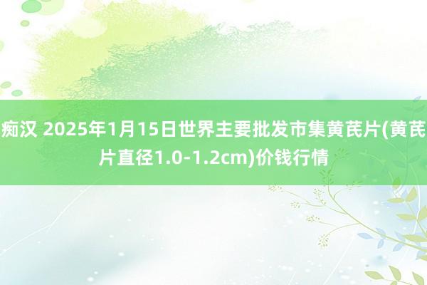 痴汉 2025年1月15日世界主要批发市集黄芪片(黄芪片直径1.0-1.2cm)价钱行情