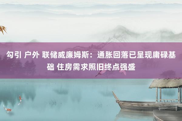 勾引 户外 联储威廉姆斯：通胀回落已呈现庸碌基础 住房需求照旧终点强盛